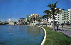 Lake Pancoast And Collins Avenue Postcard