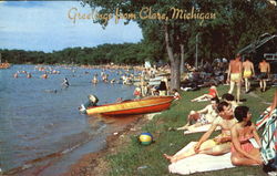 Greetings From Clare Michigan Postcard Postcard