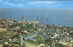 Aerial View Of Center Of Town And Harbor, Cape Cod Postcard