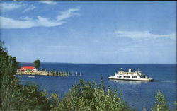 M. V. Adirondack Leaving Port Kent, M. V. Adirondack Postcard