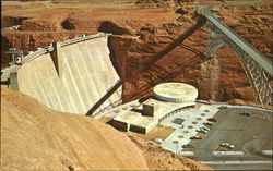 Glen Canyon Dam Bridge And Visitors Center Page, AZ Postcard Postcard