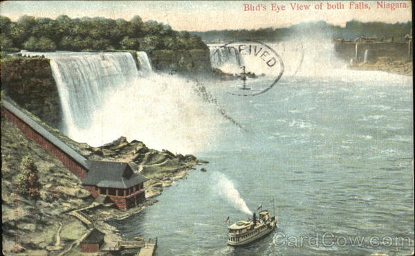 Bird's Eye View Of Both Falls Niagara Falls New York