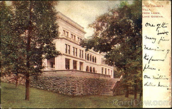 Otto Young's Villa From Lawn Lake Geneva Wisconsin