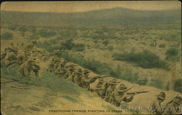 Practicing Trench Fighting In Texas Army