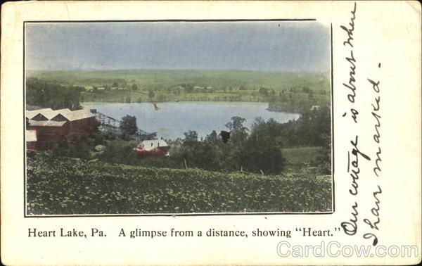 A Glimpse From A Distance Showing Heart Heart Lake Pennsylvania