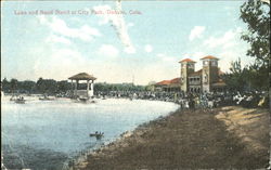 Lake And Band Stand At City Park Postcard