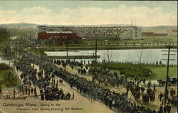 Going To The Harvard - Yale Game Showing The Stadium Postcard
