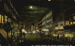 Main Street By Night Postcard