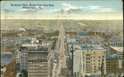 Birdseye View North From City Hall Postcard