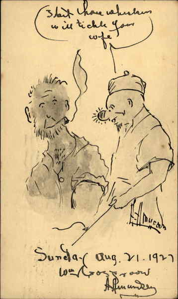 1927 I have whiskers which will tickle your wife Cartoon