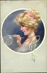 "Les Plaisirs permis" Soap Bubbles Series 37 - 2 Postcard
