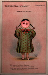 Miss Betty Button Face Postcard