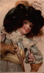 Christmas - Dark Real Hair Postcard