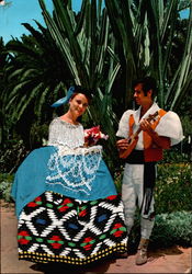 Spanish Costumes Embroidered Costumes Postcard Postcard