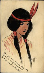 Painting of Native American Girl Painting of Native American Girl