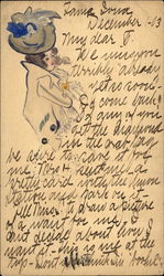 Woman with Large Hat Postcard