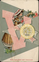 Rare Vassar College Girl Fold-out College Girls Postcard Postcard