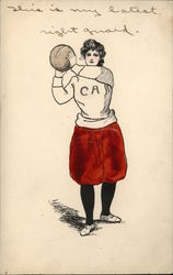 "CA" College Basketball Girl - Cornell? Postcard