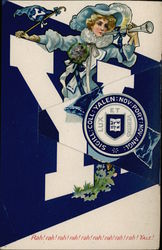 Yale College Girl Fold-Out Postcard