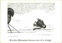 D is for Desmond thrown out of a sleigh Art Postcard Postcard