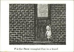 P is for Prue Trampled Flat in a Brawl Postcard