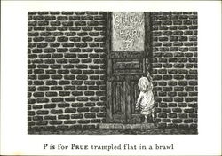 P is for Prue Trampled Flat in a Brawl Art Postcard Postcard