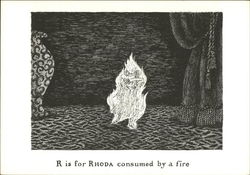 R is for Rhoda consumed by a fire Art Postcard Postcard