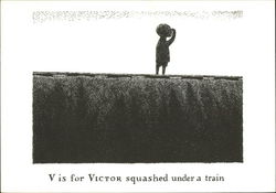 V is for Victor squashed under a train Postcard