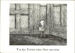 T is for Titus who Flew into Bits Postcard