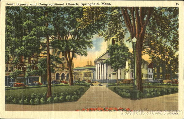 Court Square And Congregational Church Springfield Massachusetts