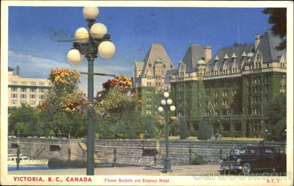 Flower Baskets And Empress Hotel Victoria BC Canada