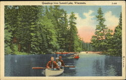 Greetings From Summit Lake Wisconsin Postcard Postcard