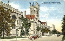 University Of Chicago Buildings Along University Avenue Illinois Postcard Postcard