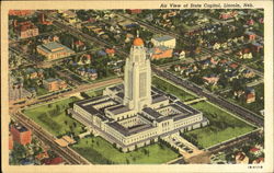 Air View Of State Capitol Lincoln, NE Postcard Postcard