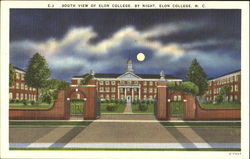 South View Of Elon College By Night Postcard