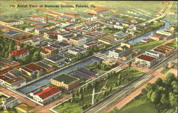 Aerial View Of Business Section Pulaski, VA Postcard Postcard