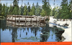 Sightseers Raft Loaded With Snow And Ice Manistique, MI Postcard 