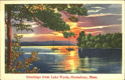 Greetings From Lake Wyola Shutesbury, MA Postcard Postcard