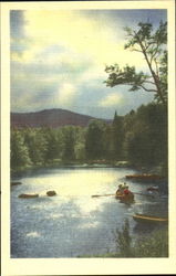 Canoeing on Lake Canoes & Rowboats Postcard Postcard