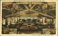 Canyon Hotel Lounge, Yellowstone National Park Postcard