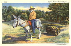 Typical Mexican Water Wagon Postcard
