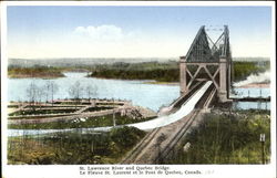 St. Lawrence River And Quebec Bridge Postcard