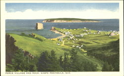 Perce Village And Rock Postcard