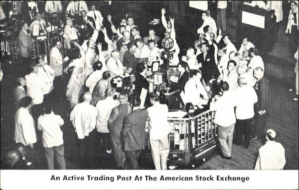 An Active Trading Post At The American Stock Exchange, 86 Trinity Place, New York 6