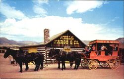 Wells Fargo Stage Coach And Depot Postcard