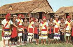 Picture Shows A Groups Of Pensiangan Muruts Postcard