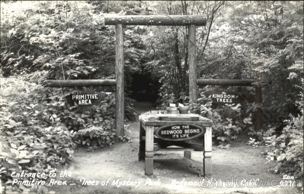Entrance To The Primitive Area, Trees of Mystery Park Redwood Highway California