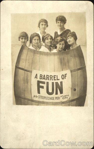 The Barrel Of Fun: 7 Women in a Barrel Steeplechase Pier Atlantic City New Jersey