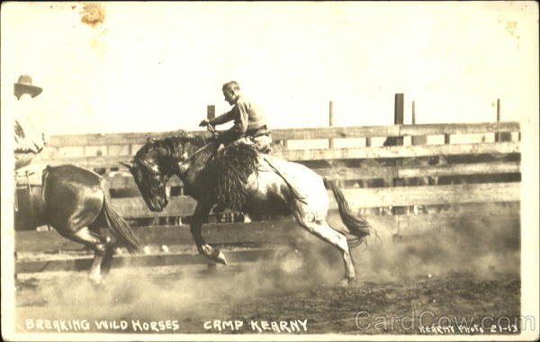 Camp Kearny Breaking Wild Horses Cowboy Western