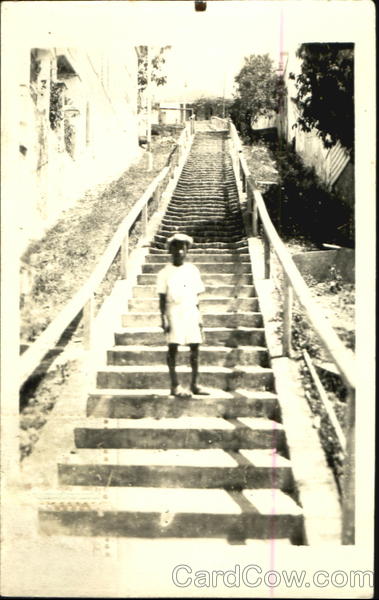 Boy on Stairs Virgin Islands Caribbean Islands